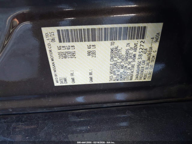 1N4AA6AP6GC385272 Nissan Maxima 3.5 Sr