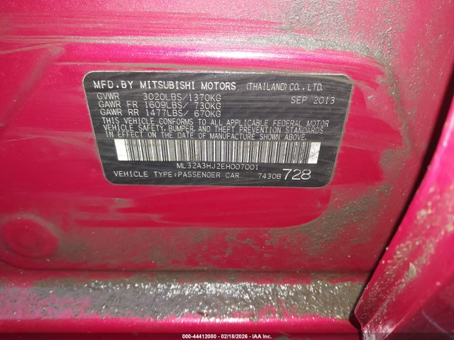 2014 MITSUBISHI MIRAGE ML32A3HJ2EH007001 Photo 8