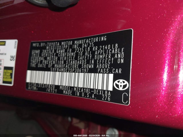 Toyota COROLLA LE 2025 5YFB4MDE2SP306197 Image 9