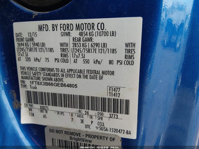 Ford F-350 Xl 2016 1FT8X3B66GEB64805 Image 9