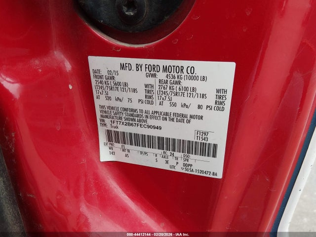 Ford F-250 Xl 2015 1FT7X2B67FEC90949 Image 9