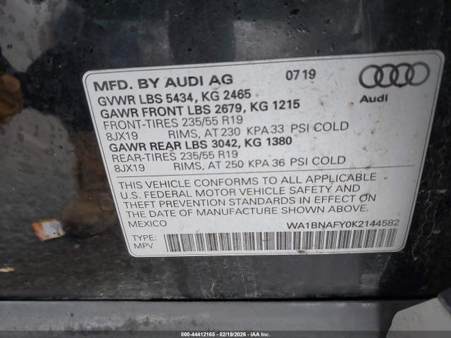 2019 AUDI Q5 WA1BNAFY0K2144582 Photo 8