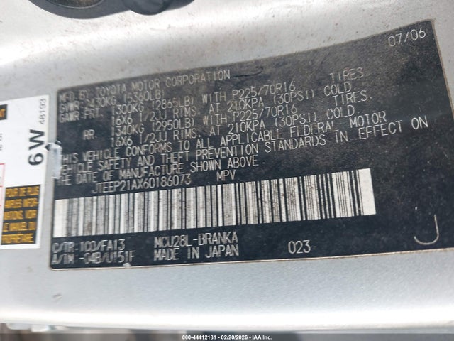 2006 TOYOTA HIGHLANDER JTEEP21AX60186073 Photo 8
