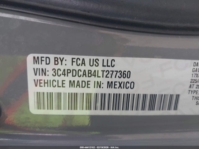 Продаж на аукціоні авто 2020 Dodge Journey Se Value, vin: 3C4PDCAB4LT277360, номер лоту: 44412182