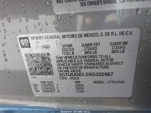 2025 GMC SIERRA 1500 3GTUUGEL0SG320967 Photo 8