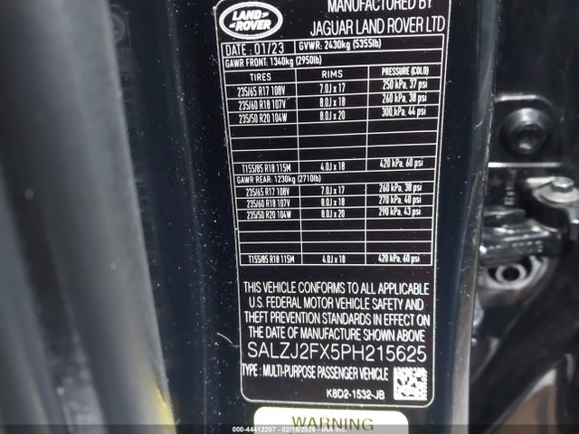 2023 LAND ROVER RANGE ROVER EVOQUE SALZJ2FX5PH215625 Photo 8