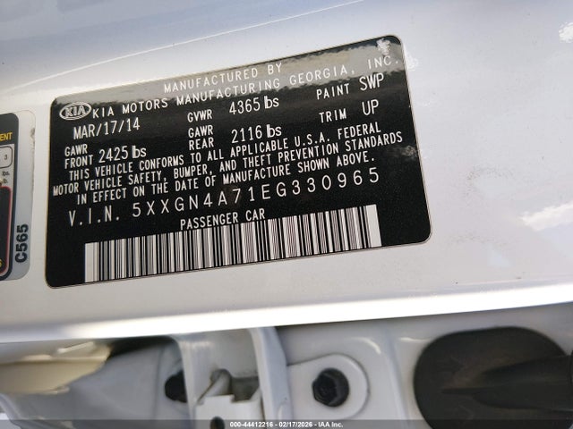 5XXGN4A71EG330965 KIA OPTIMA EX
