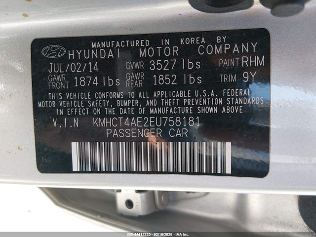 Hyundai ACCENT GLS 2014 KMHCT4AE2EU758181 Image 9