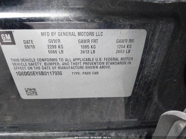 2011 CADILLAC CTS 1G6DG5EY6B0117936 Photo 8