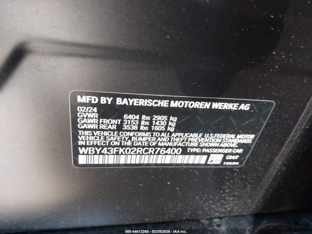 WBY43FK02RCR76400 BMW I5 M60