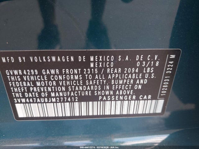 2018 VOLKSWAGEN GOLF GTI 3VW447AU8JM277412 Photo 8