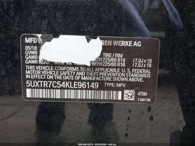 5UXTR7C54KLE96149 BMW X3 Sdrive30i