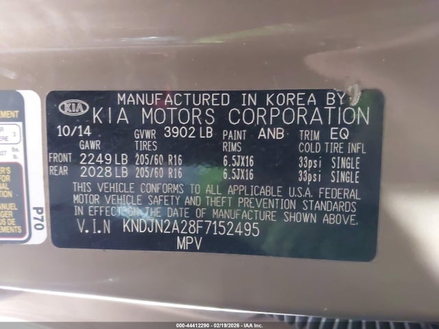 Продаж на аукціоні авто 2015 Kia Soul, vin: KNDJN2A28F7152495, номер лоту: 44412290