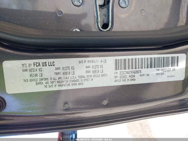 Aukcja sprzedaży 2019 Chrysler 300 300s, vin: 2C3CCABG7KH628676, numer aukcji: 44412316