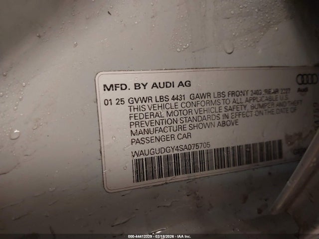 Aukcja sprzedaży 2025 Audi A3 Premium 40 Tfsi Quattro S Tronic, vin: WAUGUDGY4SA075705, numer aukcji: 44412329