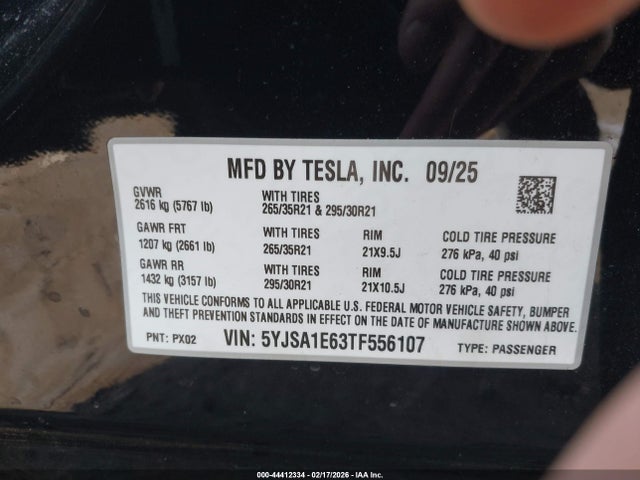 2026 TESLA MODEL S 5YJSA1E63TF556107 Photo 8