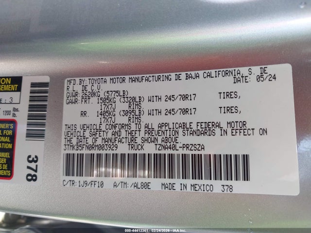 2024 TOYOTA TACOMA 3TMKB5FN0RM003929 Photo 8
