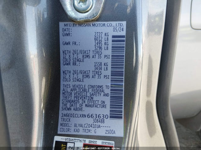 Продаж на аукціоні авто 2024 Nissan Frontier King Cab Sv 4x2, vin: 1N6ED1CLXRN663630, номер лоту: 44412467