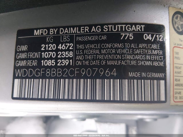 Продаж на аукціоні авто 2012 Mercedes-benz C 300 Sport 4matic, vin: WDDGF8BB2CF907964, номер лоту: 44412565