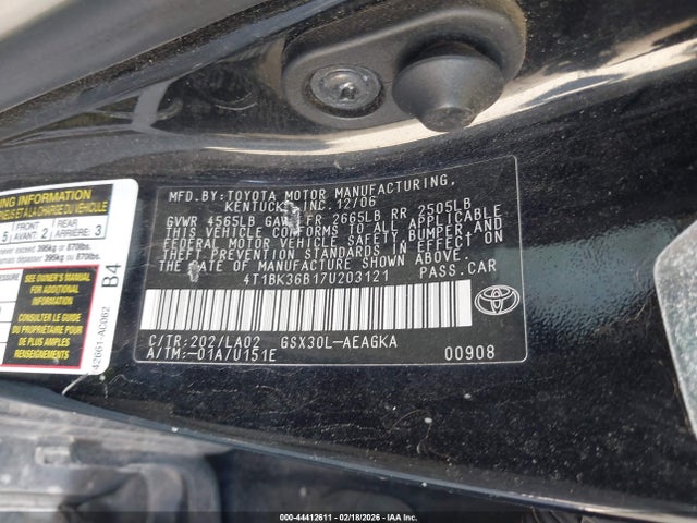 2007 TOYOTA AVALON 4T1BK36B17U203121 Photo 8