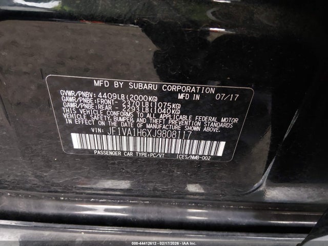 JF1VA1H6XJ9808117 Subaru WRX