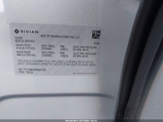 2024 RIVIAN R1T 7FCTGBAA0RN031738 Photo 8