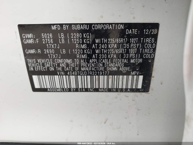 4S4BTGUD7R3219177 Subaru Outback Wilderness