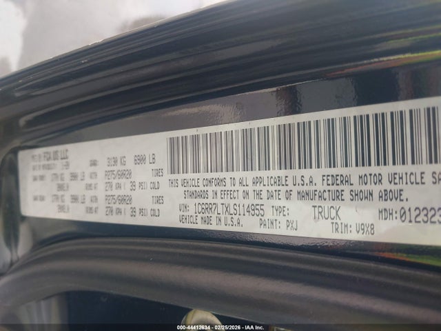 Продаж на аукціоні авто 2020 Ram 1500 Classic Warlock  4x4 5'7 Box, vin: 1C6RR7LTXLS114955, номер лоту: 44412634