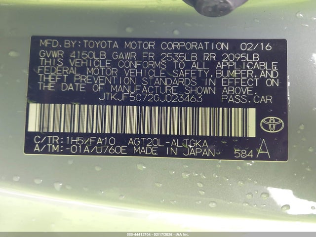 Scion TC 2016 JTKJF5C72GJ023463 Image 9
