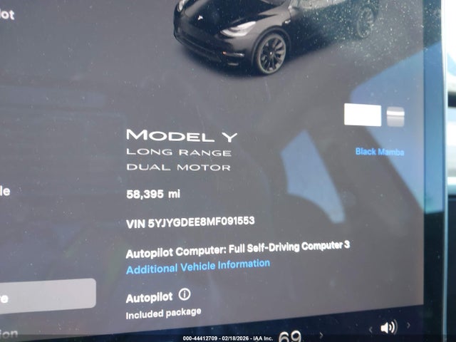5YJYGDEE8MF091553 Tesla Model Y Long Range Dual Motor All-wheel Drive
