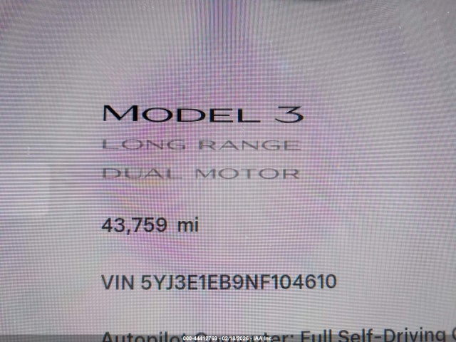 2022 TESLA MODEL 3 5YJ3E1EB9NF104610 Photo 6