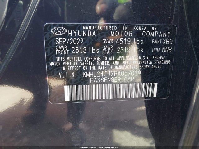 KMHL24JJXPA057019 Hyundai Sonata Hybrid Blue