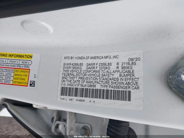 1HGCV1F19LA138656 Honda ACCORD LX