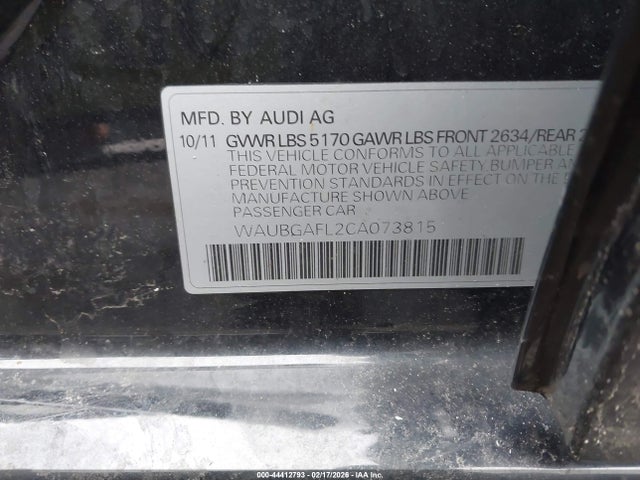 2012 AUDI S4 WAUBGAFL2CA073815 Photo 8