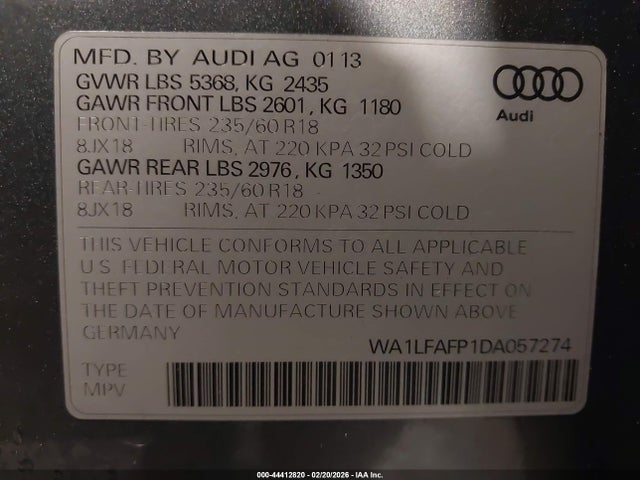 2013 AUDI Q5 WA1LFAFP1DA057274 Photo 8