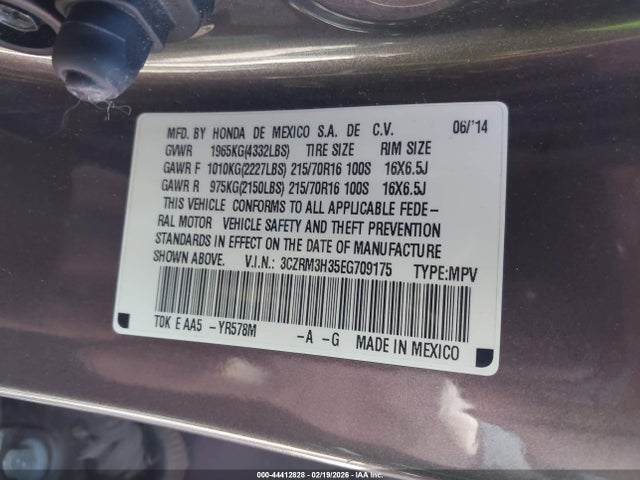 Продажа на аукционе авто 2014 Honda Cr-v Lx, vin: 3CZRM3H35EG709175, номер лота: 44412828
