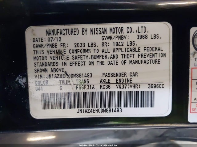 2013 NISSAN 370Z JN1AZ4EH0DM881493 Photo 8