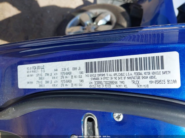 Продаж на аукціоні авто 2016 Ram 1500 Lone Star, vin: 3C6RR6LT3GG288244, номер лоту: 44412922