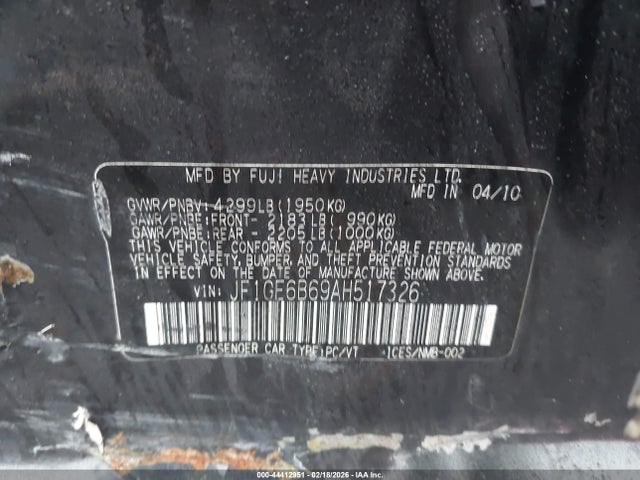 2010 SUBARU IMPREZA JF1GE6B69AH517326 Photo 8