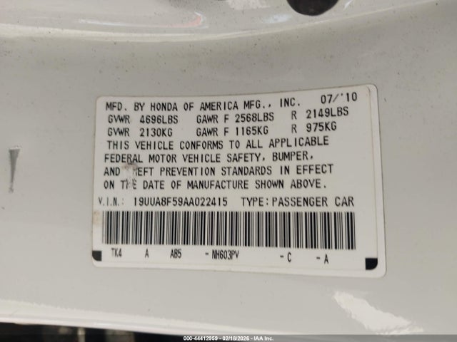 2010 ACURA TL 19UUA8F59AA022415 Photo 8
