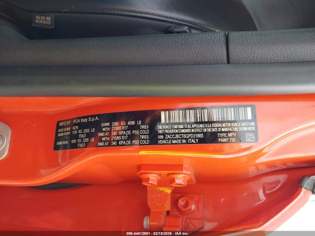 Продаж на аукціоні авто 2016 Jeep Renegade Trailhawk, vin: ZACCJBCT6GPD31665, номер лоту: 44412981