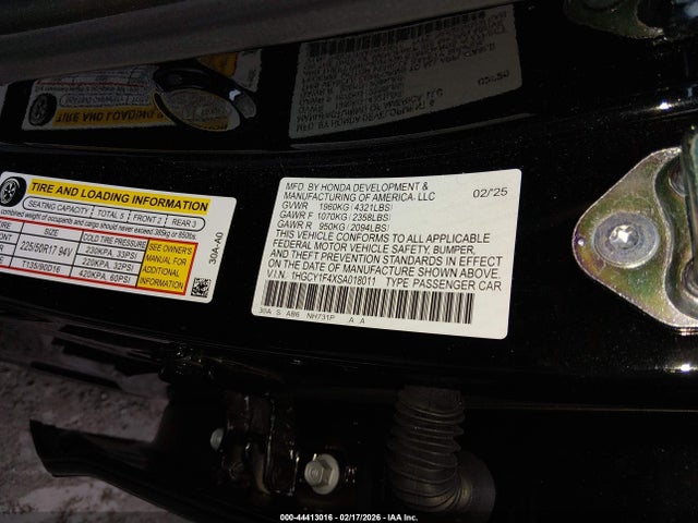Продаж на аукціоні авто 2025 Honda Accord Se, vin: 1HGCY1F4XSA018011, номер лоту: 44413016