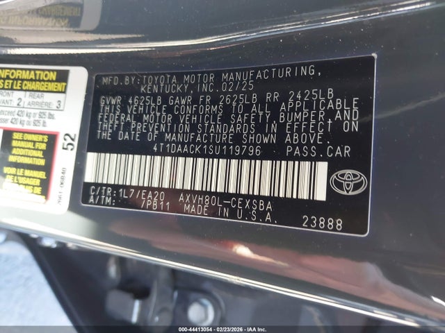 2025 TOYOTA CAMRY 4T1DAACK1SU119796 Photo 8