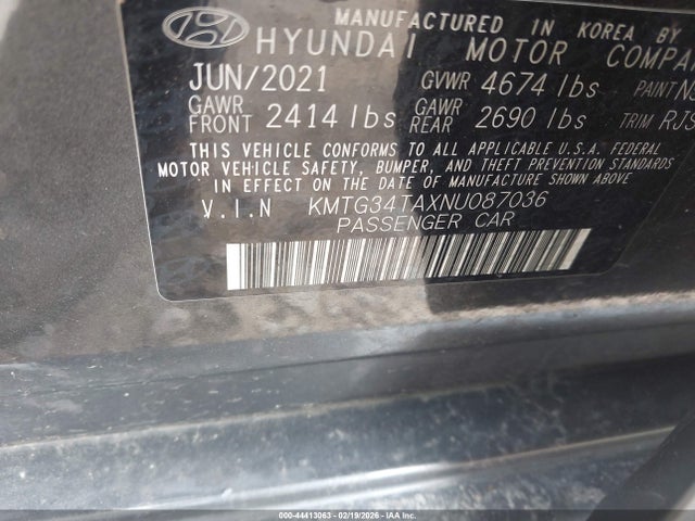 Auction sale of the 2022 Genesis G70 2.0t Rwd, vin: KMTG34TAXNU087036, lot number: 44413063