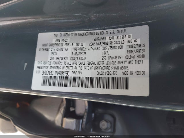 Aukcja sprzedaży 2022 Mazda Cx-30 Carbon Edition, vin: 3MVDMBCL1NM424796, numer aukcji: 44413111
