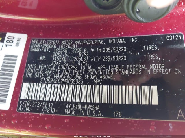 Toyota Sienna Xse 2021 5TDDRKEC2MS035583 Image 9