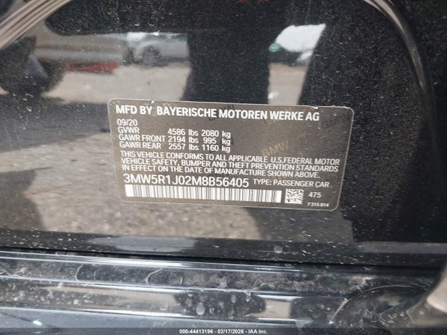Продаж на аукціоні авто 2021 Bmw 330i, vin: 3MW5R1J02M8B56405, номер лоту: 44413196