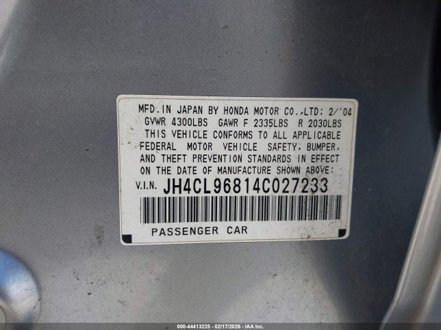 2004 ACURA TSX JH4CL96814C027233 Photo 8
