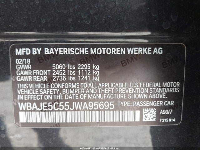 WBAJE5C55JWA95695 BMW 540I
