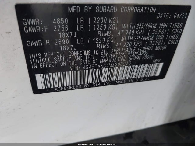 4S4BTANC4M3208276 Subaru Outback Limited